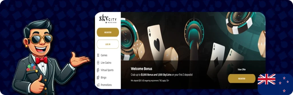 SkyCity Online — Up to $1,000 Bonus and 1,000 Skycoins on your first 3 deposits