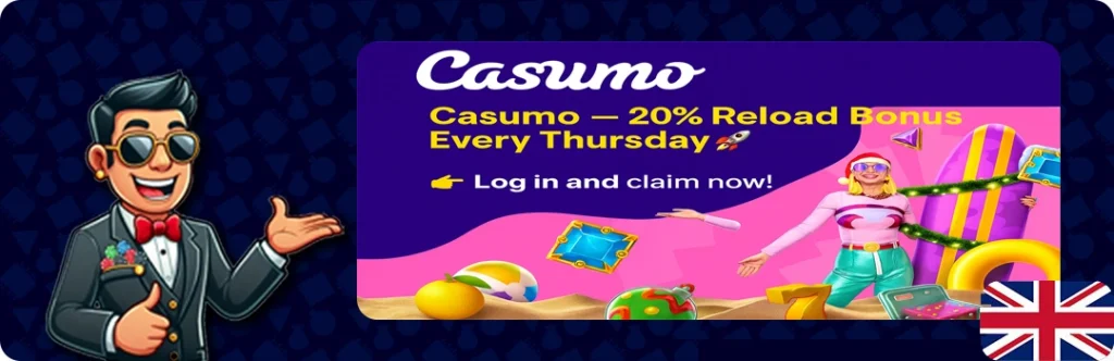 Casumo — 20% Reload Bonus Every Thursday
