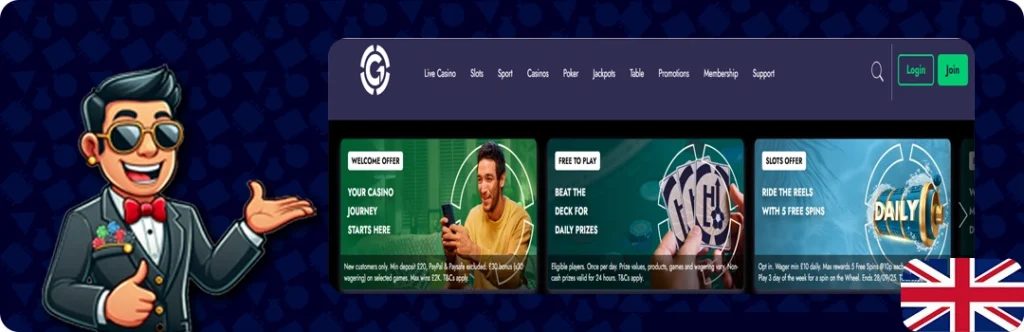 Grosvenor Casino — £30 Bonus with Your First £10 Deposit