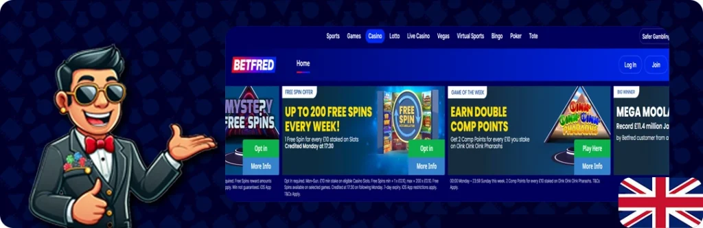 Betfred Casino — Up to 200 Free Spins Every week