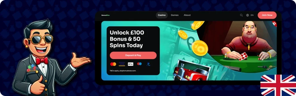 Bonus Boss — Unlock £100 Bonus & 50 spins today