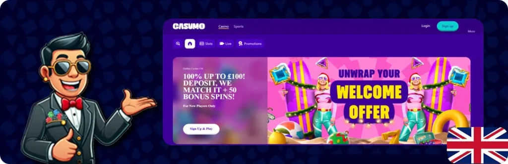 Casumo — 100% Up To £100 Deposit + 50 Bonus Spins