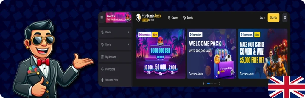 FortuneJack — Welcome pack up to 200,000 USDT