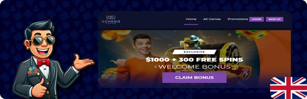 Genesis Casino — Exclusive $1000 + 300 Free Spins
