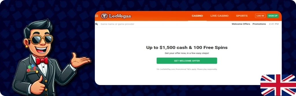 LeoVegas Casino — Up to $1,500 cash & 100 Free Spins