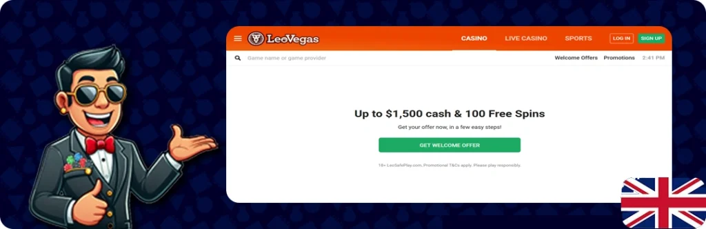 LeoVegas Casino — Up to $1,500 Cash + 100 Free Spins