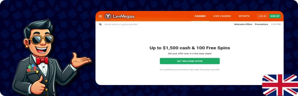 LeoVegas — Up To $1,500 Cash & 100 Free Spins