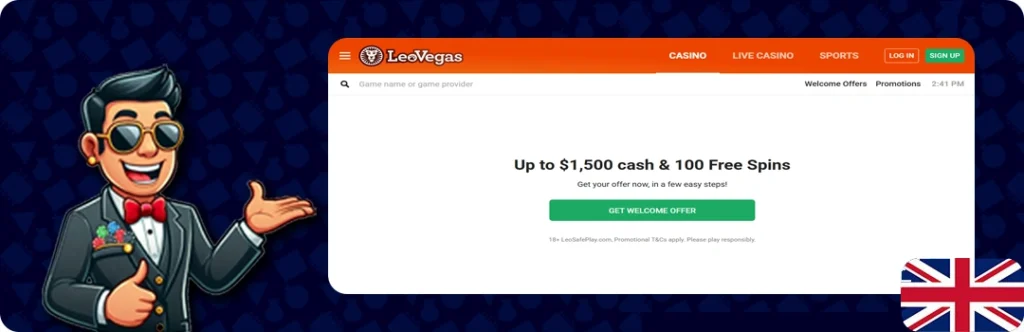 LeoVegas — Up to $1,500 Cash + 100 Free Spins