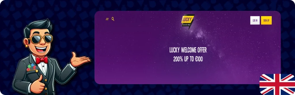 Lucky Casino — Welcome offer 200% up to €100