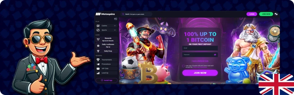Metaspins — 100% Up to 1 Bitcoin on your first Deposit