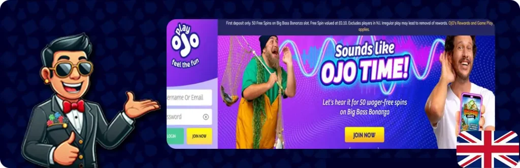 PlayOJO Casino — 50 wager-free spins