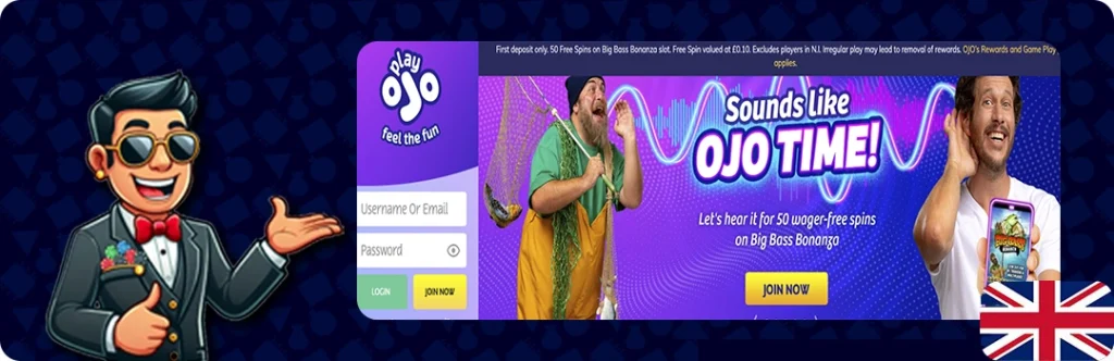 PlayOJO Casino — 50 wager-free spins