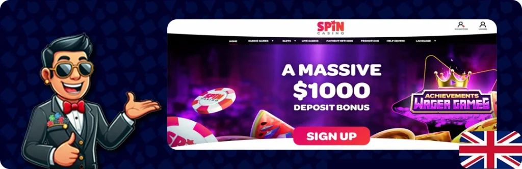 Spin Casino — $1000 Deposit bonus