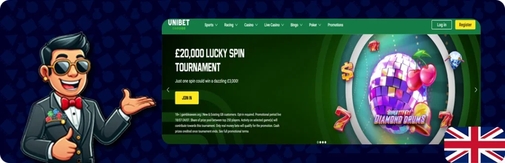 Unibet — £20,000 Lucky Spin Tournament win £3,000