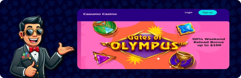 Casumo — 50% Weekend Reload Bonus up to $100