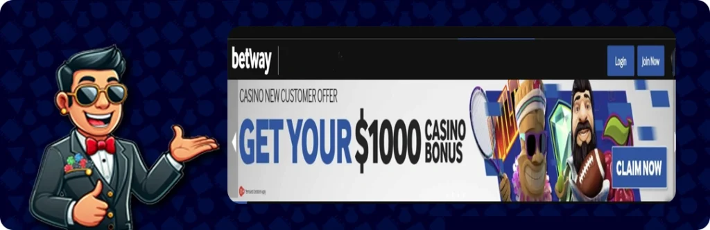 Betway — 100% up to $1,000 (Microgaming-focused)
