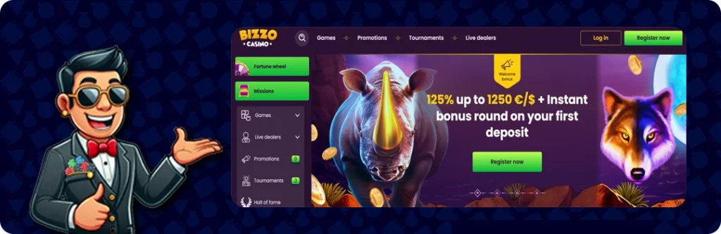 Bizzo Casino — 125% up to 1250 €/$ + Instant Bonus