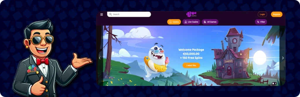 Boo Casino — Welcome package €50,000.00 + 150 Free Spins