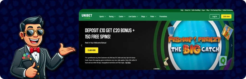 Unibet — Deposit £10 Get £20 Bonus + 150 Free Spins