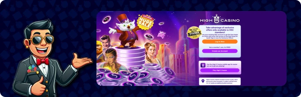 High 5 Casino — Spin your first slot with 5 FREE Sweeps Coins and 1,000,000 Gold Coins