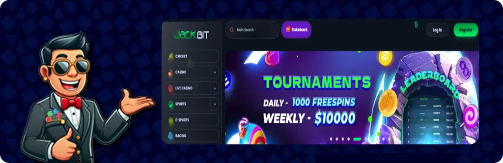 Jackbit — Daily – 1000 Free Spins / Weekly – $10000