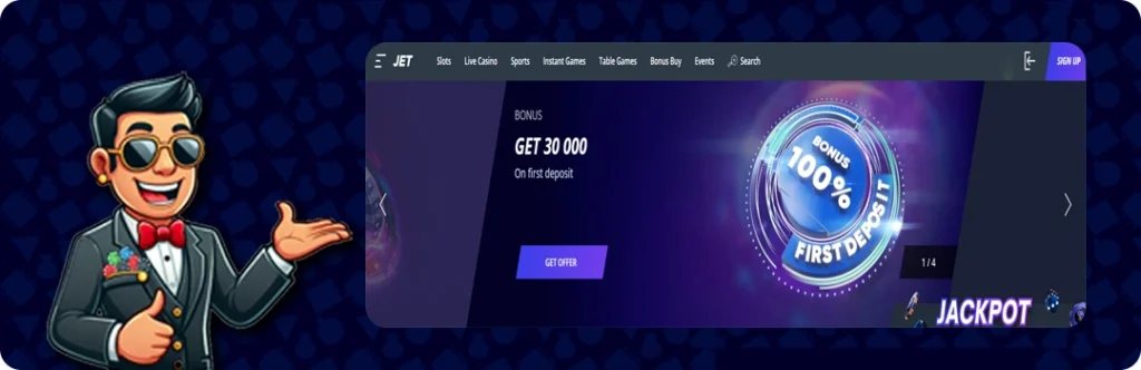 Jet Casino — Get 30,000 On First Deposit