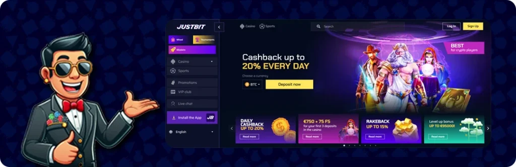 JustBit — Cashback Up To 20% Every Day