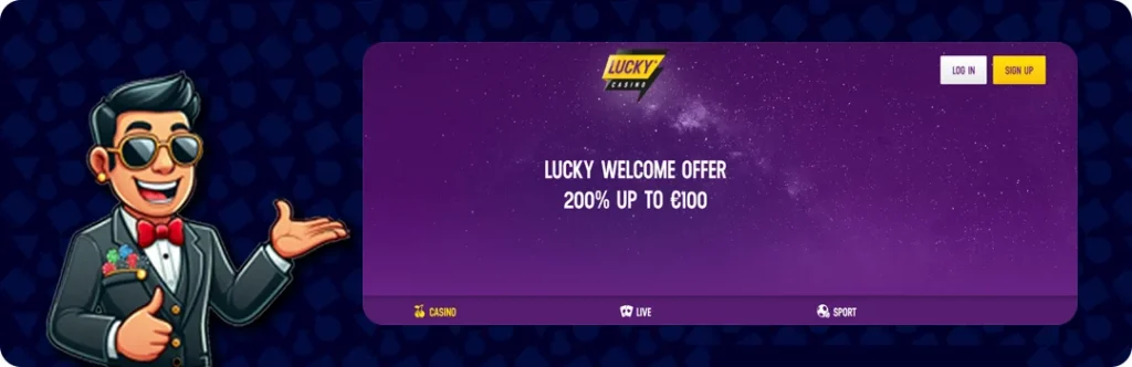 LuckyCasino — Welcome Offer 200% Up To €100