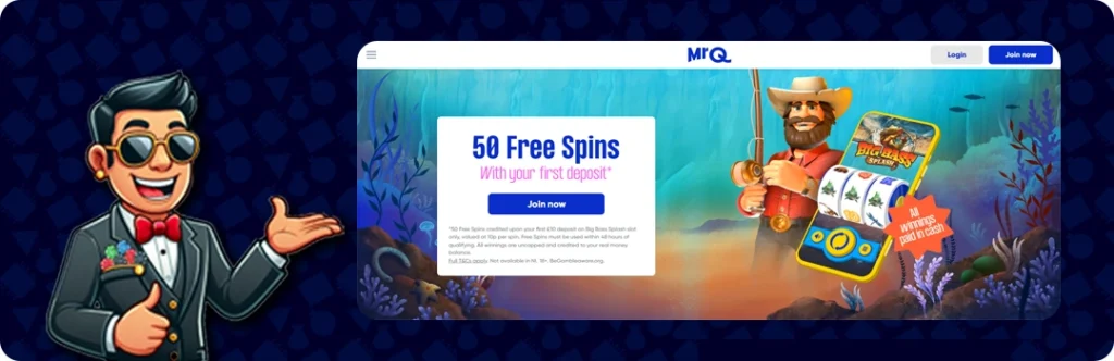 MrQ Casino — 50 Free Spins with your First Deposit
