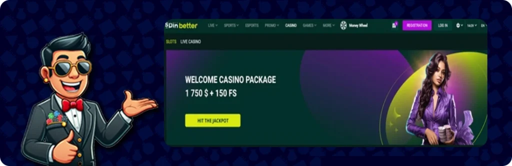 SpinBetter Casino — Welcome Package $1750 + 150 Free Spins